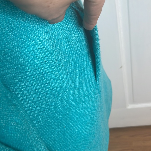 Talbots | Turquoise Wool Blend Flounce Sleeve Jacket - Picture 9 of 14